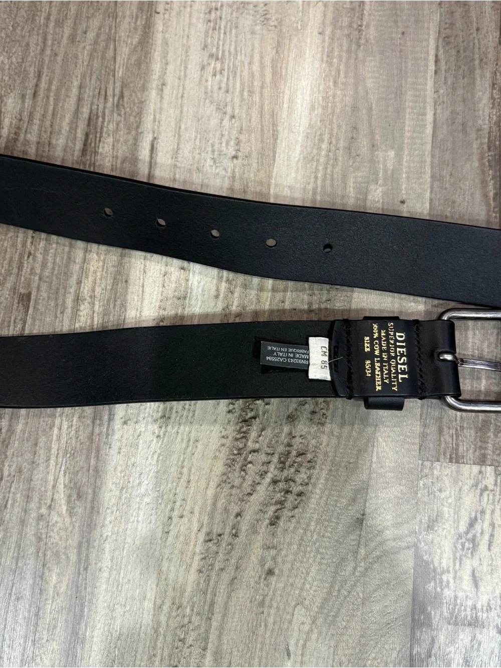 Diesel 100% Cow leather Made In Italy Black Belt Mens 85CM SZ 32